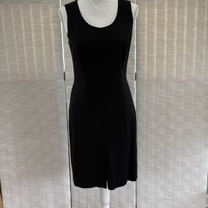 Giorgio Armani Black Sleeveless Scoop Neck Fitted Mini Dress, size 6